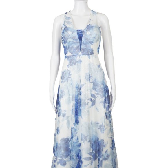 Trixxi - Sequin Embroidered Floral Evening Gown - Picture 1 of 4